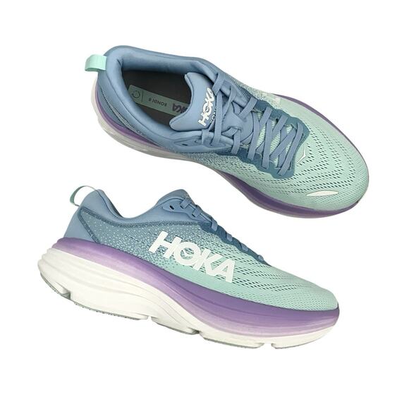 Hoka Bondi 8 Sneakers Airy Blue Sunlit Ocean Size 11 B Running Comfort Shoes - Picture 2 of 13